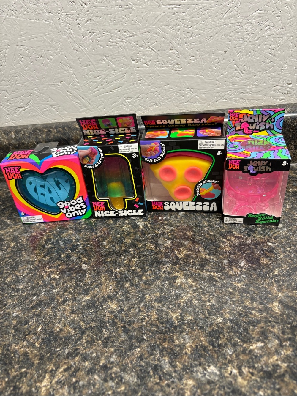 Lot of 4 Needohs. Good Vibes Heart, Nice-Sicle, Pizza, Jellyfish